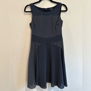The Limited navy midi-dress with white polka-dots